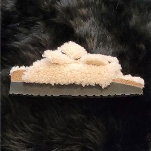 Birkenstock Shearling Papillio Arizona Platform - size 39